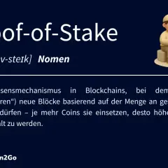 Ein Validator setzt Coins ein, um neue Blöcke in einer proof of stake blockchain zu erstellen. Je mehr Coins, desto höher die Chance.
