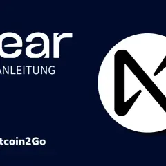 Anleitung zum Kauf von NEAR Protocol Kryptowährung mit dem NEAR-Logo und dem Bitcoin2Go-Logo.