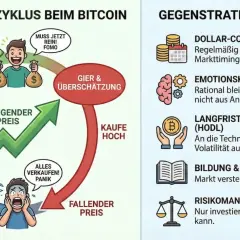 Der FOMO-Panik-Zyklus beim Bitcoin zeigt, wie Gier und Angst das Trading beeinflussen. Gegenstrategien wie DCA, Emotionskontrolle und Bildung helfen, klüger zu investieren.