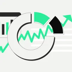 Diagramme und Pfeile visualisieren den risk to reward ratio.