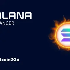Solana Firedancer: Ein leuchtendes Symbol, umgeben von Flammen, repräsentiert die Kraft und Geschwindigkeit von Solana.