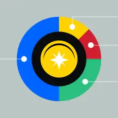Bunte Kreissegmente mit Sternsymbol im Zentrum, die die Verteilung von Governance Token darstellen.