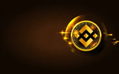 Goldener Binance Coin (BNB) auf dunklem Hintergrund, der die globale Reichweite von BEP-20-Token symbolisiert.
