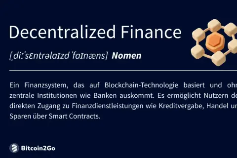 Dezentrale Finanzen (DeFi) erklären: Ein Blockchain-basiertes System ohne Banken für Kredite, Handel & Sparen.