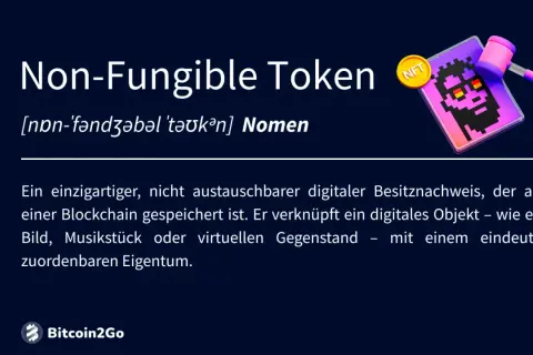 NFT-Definition: Einzigartiger digitaler Besitznachweis auf Blockchain, der digitale Objekte wie Bilder oder Musikstücke eindeutig zuordnet.
