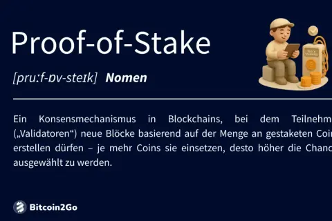 Ein Validator setzt Coins ein, um neue Blöcke in einer proof of stake blockchain zu erstellen. Je mehr Coins, desto höher die Chance.