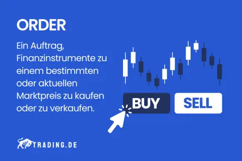 Was bedeutet "Order"? Ein Auftrag, Finanzinstrumente zu kaufen oder zu verkaufen, oft zu einem bestimmten Marktpreis. Hier: BUY oder SELL.