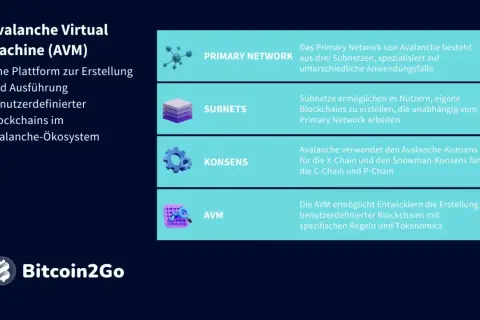 Avalanche Virtual Machine (AVM) erklärt: Primary Network, Subnets, Konsens und AVM für benutzerdefinierte Blockchains im Avalanche crypto-Ökosystem.
