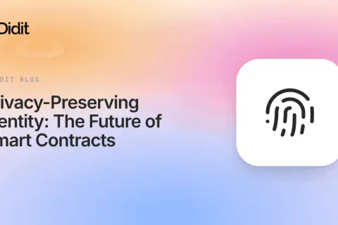 Didit Blog: Datenschutzidentität – die Zukunft von Smart Contracts. Ein Fingerabdruck-Symbol deutet auf ein geheimes Netzwerk.