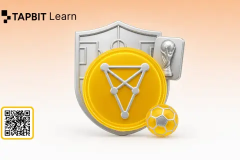 TAPBIT Learn: Chiliz Coin, ein Fußball und eine Trophäe symbolisieren die Verbindung von Kryptowährungen und Sport.