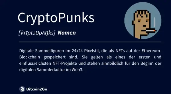 Pixelige CryptoPunks, digitale NFTs auf der Ethereum-Blockchain, stehen sinnbildlich für den Beginn der digitalen Sammlerkultur.