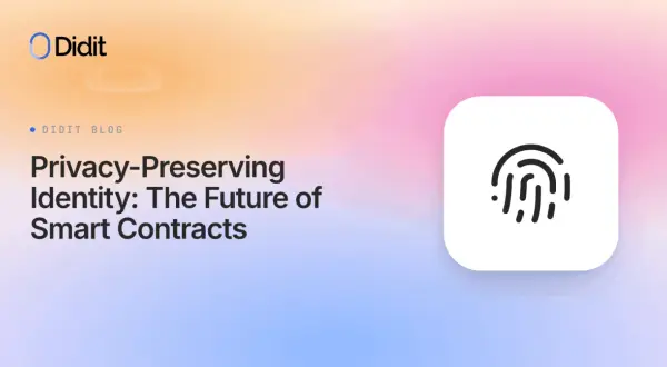 Didit Blog: Datenschutzidentität – die Zukunft von Smart Contracts. Ein Fingerabdruck-Symbol deutet auf ein geheimes Netzwerk.