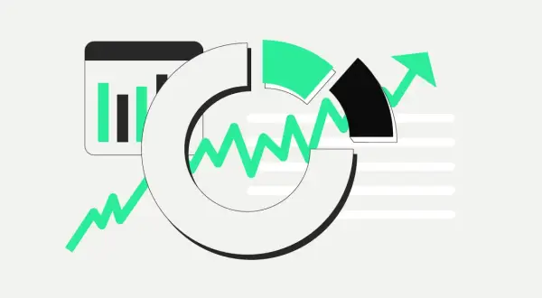 Diagramme und Pfeile visualisieren den risk to reward ratio.