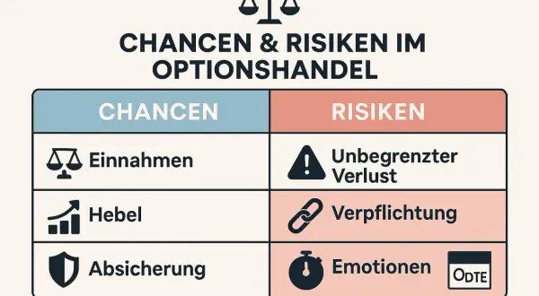 Chancen & Risiken im Optionshandel: Einnahmen, Hebel, Absicherung vs. unbegrenzter Verlust, Verpflichtung, Emotionen. Was sind Derivate Aktien?