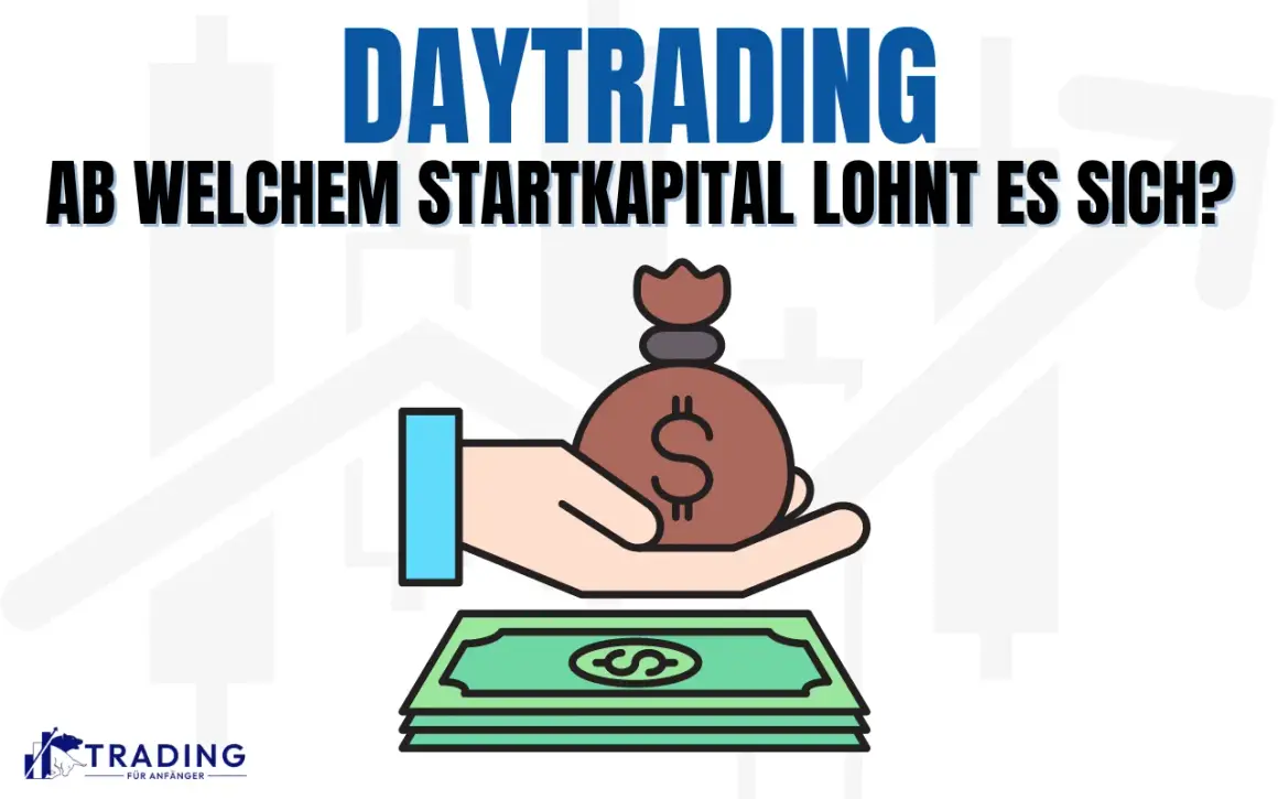 Ein Daytrader fragt sich, ab welchem Startkapital sich Daytrading lohnt. Geldbeutel und Scheine symbolisieren das Kapital.