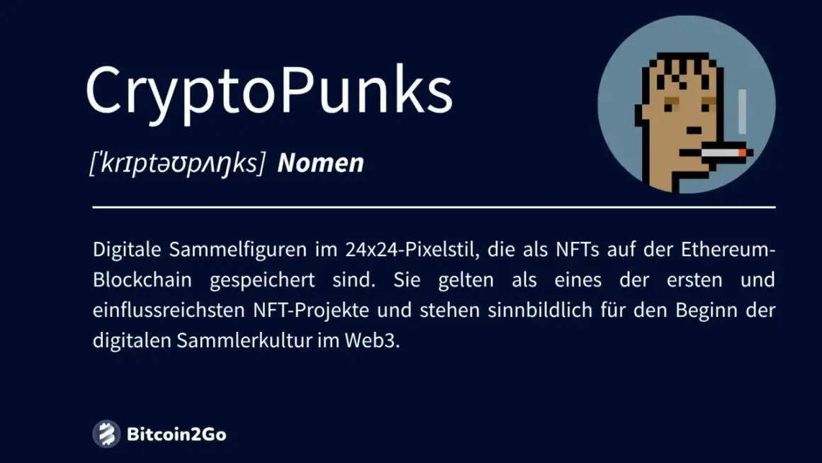 Pixelige CryptoPunks, digitale NFTs auf der Ethereum-Blockchain, stehen sinnbildlich für den Beginn der digitalen Sammlerkultur.
