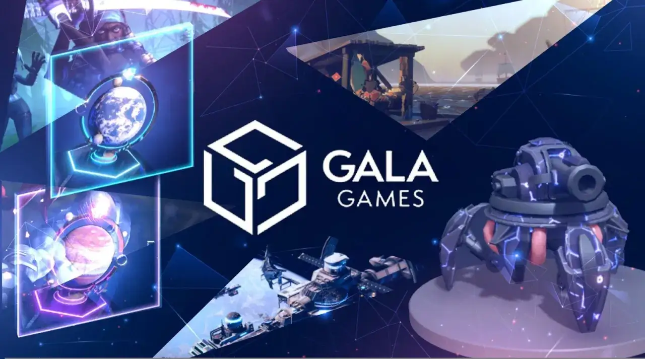 Gala Games: Ein Blick auf virtuelle Welten, von Planeten bis zu Raumschiffen und einem mechanischen Spinnenwesen.