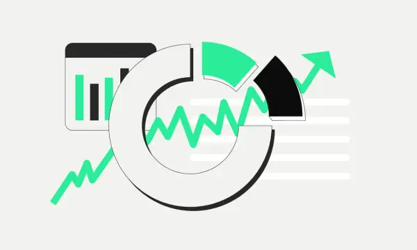 Diagramme und Pfeile visualisieren den risk to reward ratio.
